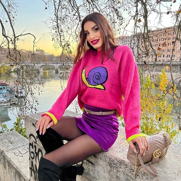 Zara Sweaters Zara Jacquard Knit Sweater With Snail Poshmark